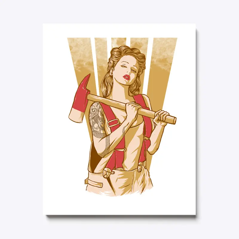 Axe girl Canvas Print